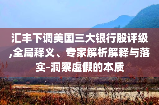 匯豐下調美國三大銀行股評級,全局釋義、專家解析解釋與落實-洞察虛假的本質