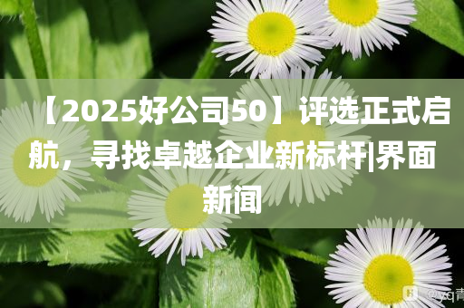 【2025好公司50】評選正式啟航，尋找卓越企業(yè)新標(biāo)桿|界面新聞