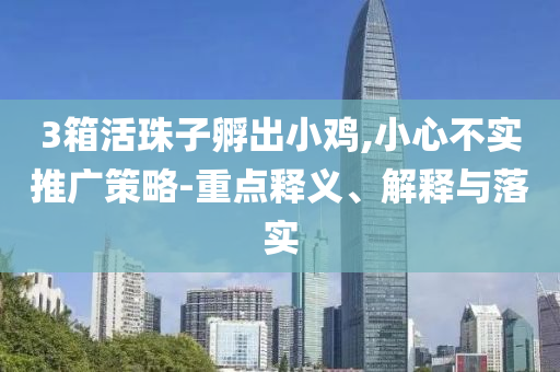 3箱活珠子孵出小雞,小心不實推廣策略-重點釋義、解釋與落實
