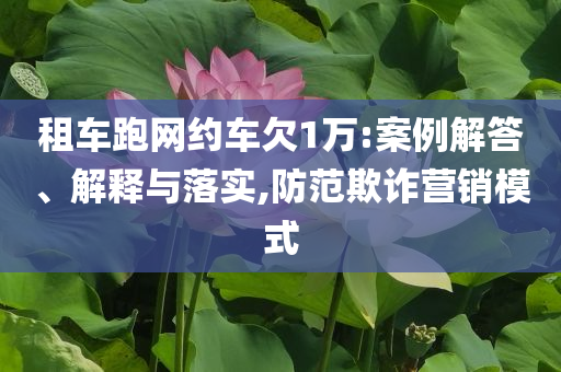 租車跑網(wǎng)約車欠1萬:案例解答、解釋與落實(shí),防范欺詐營(yíng)銷模式
