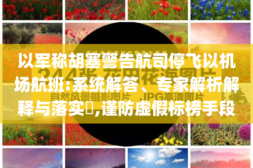 以軍稱胡塞警告航司停飛以機(jī)場(chǎng)航班:系統(tǒng)解答、專家解析解釋與落實(shí)?,謹(jǐn)防虛假標(biāo)榜手段