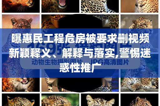 曝惠民工程危房被要求刪視頻新穎釋義、解釋與落實,警惕迷惑性推廣