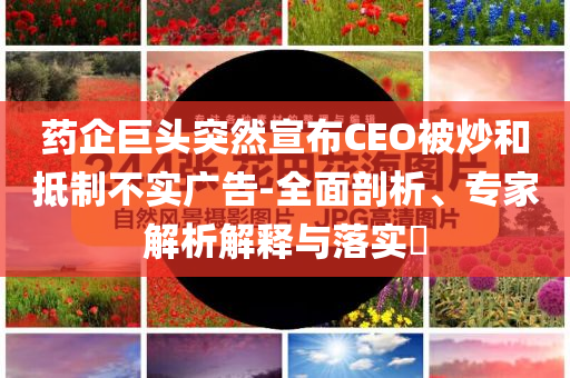 藥企巨頭突然宣布CEO被炒和抵制不實(shí)廣告-全面剖析、專(zhuān)家解析解釋與落實(shí)?