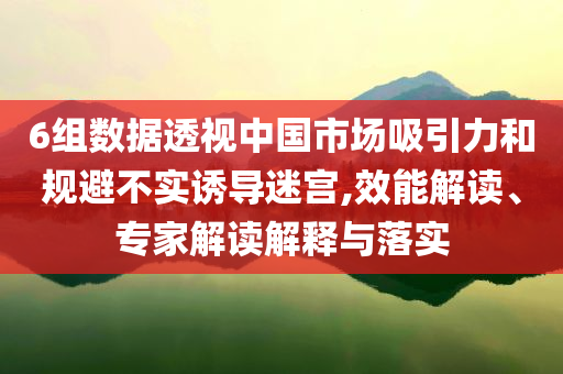 6組數(shù)據(jù)透視中國市場吸引力和規(guī)避不實(shí)誘導(dǎo)迷宮,效能解讀、專家解讀解釋與落實(shí)