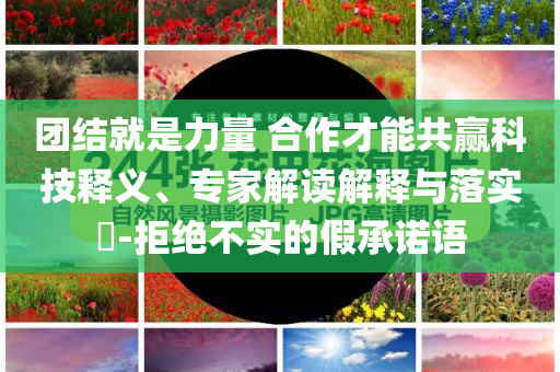 團結就是力量 合作才能共贏科技釋義、專家解讀解釋與落實?-拒絕不實的假承諾語