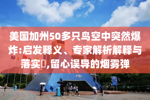 美國(guó)加州50多只鳥空中突然爆炸:啟發(fā)釋義、專家解析解釋與落實(shí)?,留心誤導(dǎo)的煙霧彈