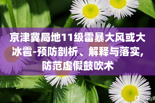 京津冀局地11級雷暴大風(fēng)或大冰雹-預(yù)防剖析、解釋與落實,防范虛假鼓吹術(shù)
