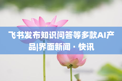 飛書發(fā)布知識(shí)問(wèn)答等多款A(yù)I產(chǎn)品|界面新聞 · 快訊
