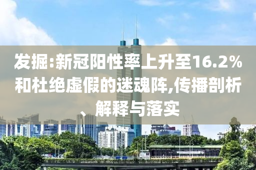 發(fā)掘:新冠陽性率上升至16.2%和杜絕虛假的迷魂陣,傳播剖析、解釋與落實
