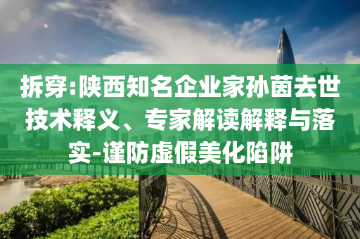 拆穿:陜西知名企業(yè)家孫茵去世技術(shù)釋義、專家解讀解釋與落實(shí)-謹(jǐn)防虛假美化陷阱