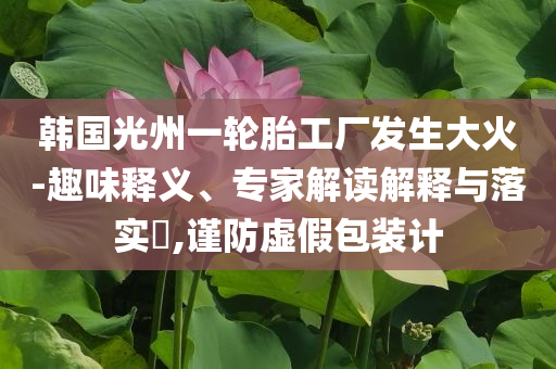 韓國光州一輪胎工廠發(fā)生大火-趣味釋義、專家解讀解釋與落實(shí)?,謹(jǐn)防虛假包裝計(jì)