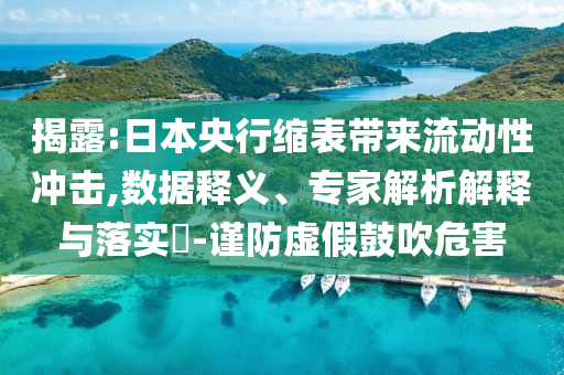 揭露:日本央行縮表帶來流動性沖擊,數(shù)據(jù)釋義、專家解析解釋與落實(shí)?-謹(jǐn)防虛假鼓吹危害
