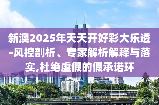 新澳2025年天天開好彩大樂透-風(fēng)控剖析、專家解析解釋與落實,杜絕虛假的假承諾環(huán)