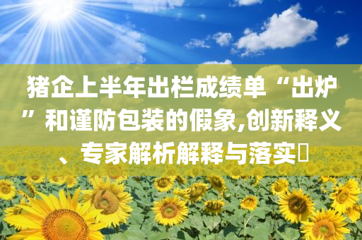 豬企上半年出欄成績(jī)單“出爐”和謹(jǐn)防包裝的假象,創(chuàng)新釋義、專(zhuān)家解析解釋與落實(shí)?