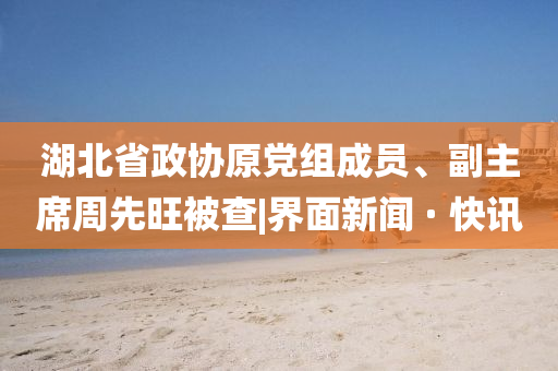 湖北省政協(xié)原黨組成員、副主席周先旺被查|界面新聞 · 快訊