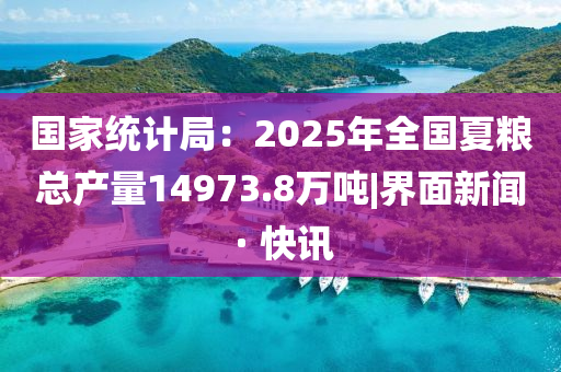 國家統(tǒng)計(jì)局：2025年全國夏糧總產(chǎn)量14973.8萬噸|界面新聞 · 快訊
