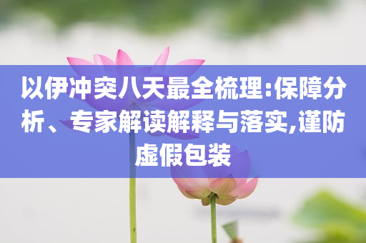 以伊沖突八天最全梳理:保障分析、專家解讀解釋與落實,謹防虛假包裝
